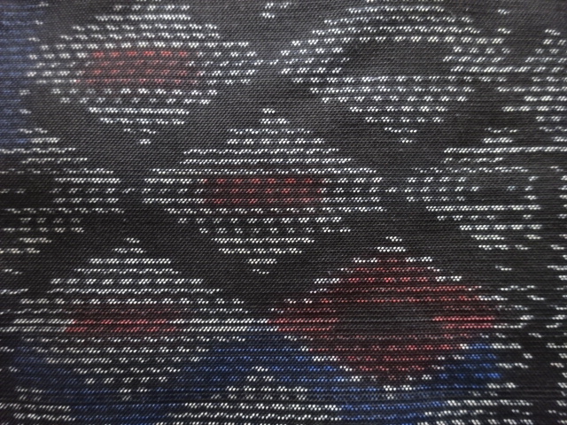 アンティーク　更紗模様織り出し本場泥大島紬着物